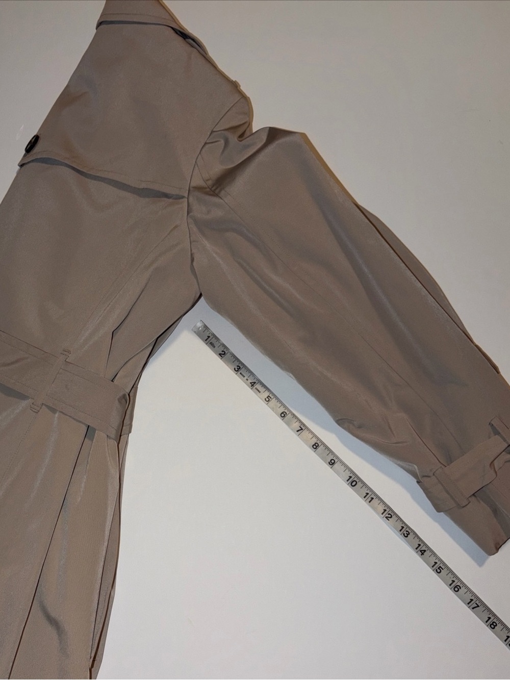 London Fog Taupe Double-Breasted Trench Coat with Belt 1X - Picture 7 of 7